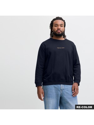 Jack & Jones Büyük Beden Gögüs Nakis Islemeli Sweatshirt - Norrebro
