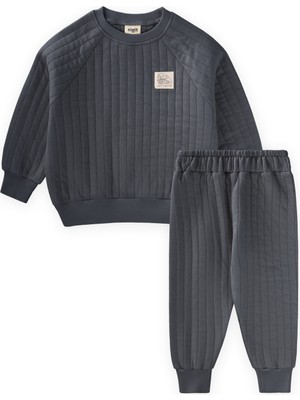 Cigit Kapitone Sweatshirt Takım 1-7 Yaş Antrasit