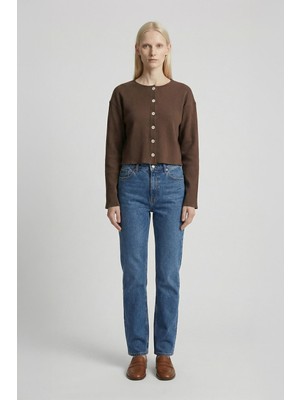 Rays 8273A Düğmeli Bisiklet Yaka Bluz Kahve