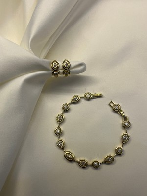 Yeknova (Sevgililer Günü) Xuping 14K Gold Renginde Excellent Model Kararmaz Kadın Halka Küpe Bileklik Kombin