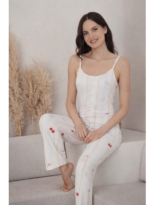 Pemilo Kadın 2028-3 Likralı Askılı Pijama Takımı