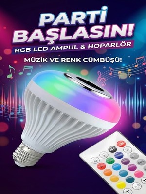 İnura Global Bluetooth Rgb LED Hoparlörlü Akıllı Ampul - Renkli Müzikli Lamba ve Kumanda