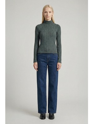 Rays 8361A Balıkçı Yaka Uzun Kol Bluz Antrasit