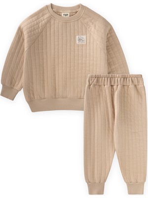 Cigit Kapitone Sweatshirt Takım 1-7 Yaş Bej