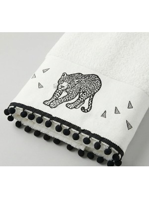 My Balli Store Kaplan Nakışlı El Yüz Havlusu 50X90(100% Pamuk)