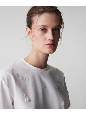 İpekyol Karma Inci Aksesuarlı Tişört IS1260070060018