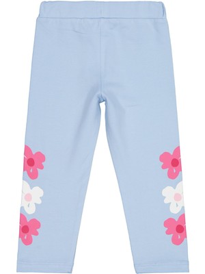 Civil Girls Çiçek Baskılı 2-5 Yaş Tayt - Mavi 3-4 Yaş