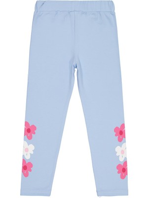 Civil Girls Çiçek Baskılı 6-9 Yaş Tayt - Mavi 8-9 Yaş