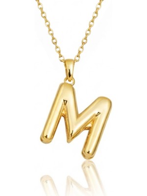 Hakan Mücevherat M Harfi Balon Model 14 Ayar Altın Kolye