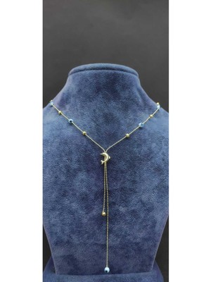 KirLinova Yunus Figürlü Nazar Boncuk Detaylı Minimal Kolye -Altın