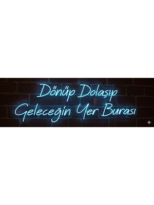 Neonled "dönüp Dolaşıp Geleceğin Yer Burası" Neon LED Yazı (110X36CM)
