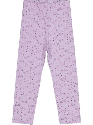 Civil Girls Kedi Baskılı 2-5 Yaş Tayt - Lila 3-4 Yaş