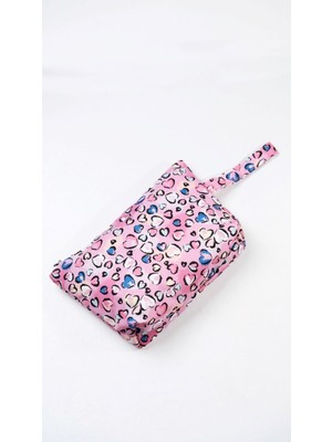 İnura Global Makyaj Çantası ve Çok Amaçlı El Çantası Kalp Desenli