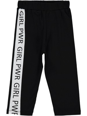 Civil Girls Grl Pwr Baskılı 6-9 Yaş Tayt - Siyah 8-9 Yaş