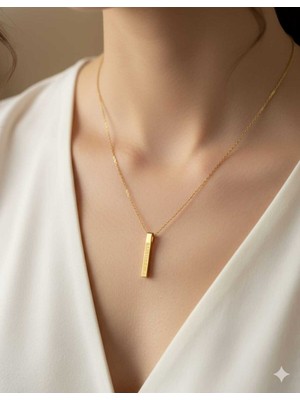 Normadia Gold Renk Ayetel Kürsi Kolye, Şık ve Zarif Paslanmaz Çelik Tasarım