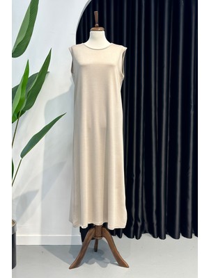 İmaj Butik Taş Bisiklet Yaka Kolsuz Içlik Elbise