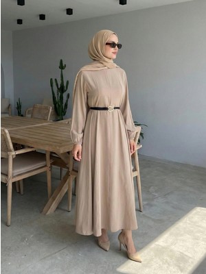 Foremia Parçalı Toka Detay Elbise-Vizon