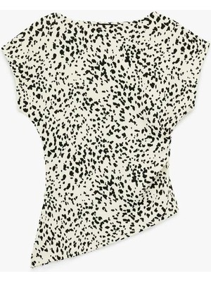 Koton Drape Detaylı Siyah Kadın Bluz 6SAK70018EK