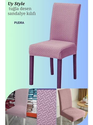 Uy Style Tuğla Desen Sandalye Örtüsü,likrali,esnekli Sandalye Kılıfı 1 Adet