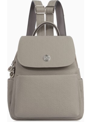Cengiz Pakel Desenli Kadın Sırt Çantası - 7324G - Gri