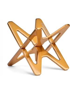 Bek Tobacco Metal Katlanır Puro Sehpası Standı Kılıflı Gold