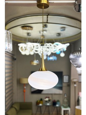 Minimal Saturn Golden ONE Sarkıt Cam Avize