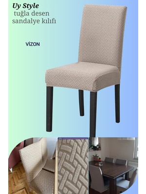 Uy Style Tuğla Desen Sandalye Örtüsü,likrali,esnekli Sandalye Kılıfı 1 Adet