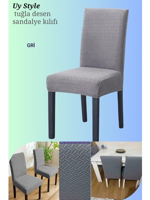 Uy Style Tuğla Desen Sandalye Örtüsü,likrali,esnekli Sandalye Kılıfı 1 Adet