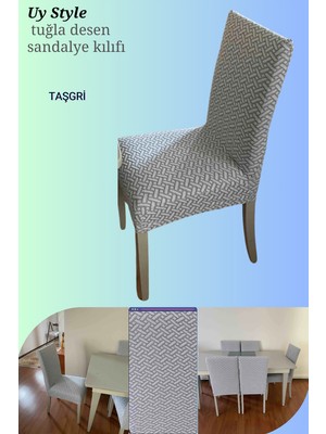 Uy Style Tuğla Desen Sandalye Örtüsü,likrali,esnekli Sandalye Kılıfı 1 Adet