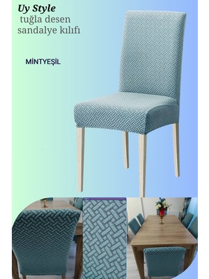 Uy Style Tuğla Desen Sandalye Örtüsü,likrali,esnekli Sandalye Kılıfı 1 Adet