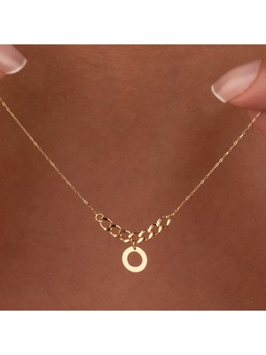 Hakan Mücevherat Halka 14 Ayar Altın Minimal Kolye