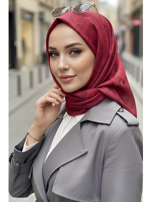 İmaj Butik Fuşya Soft Dijital Pamuklu Eşarp
