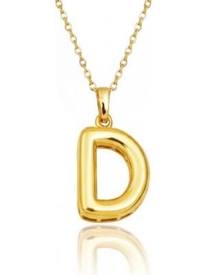 Hakan Mücevherat D Harfi Balon Model 14 Ayar Altın Kolye