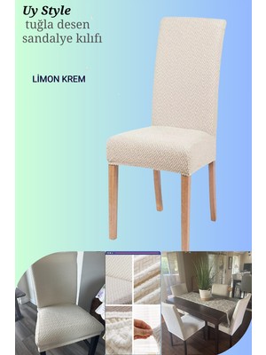 Uy Style Tuğla Desen Sandalye Örtüsü,likrali,esnekli Sandalye Kılıfı 1 Adet
