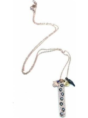 Normadia Kadın Uzun Rose Renk Taşlı Zarif Çelik Kolye 60 cm