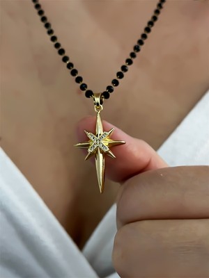 Normadia Paslanmaz Çelik Dorika Toplu Melek Kolye, Zirkon Taşlı, 50 cm