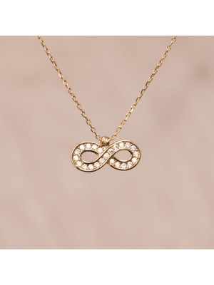 Hakan Mücevherat Taşlı Sonsuzluk 14 Ayar Altın Kolye