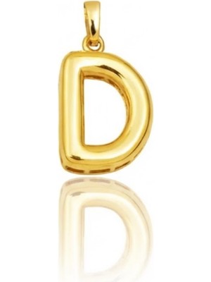 Hakan Mücevherat D Harfi Balon Model 14 Ayar Kolye Ucu