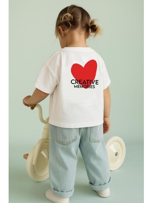 Monila Kız Çocuk Pamuklu Bisiklet Yaka Sırtı Baskılı T-Shirt