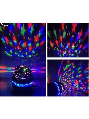 Minik Projektörlü Çocuk ve Bebek Odası Gece Lambası, Siyah Kasa ve Mavi Halkalı