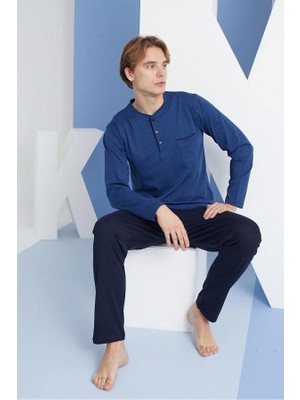 Çamaşır Kenti Erkek 9250 Erkek  Midi Yaka Pijama Takım
