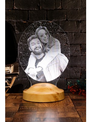 Sevgiliye Resimli Yıldönümü Gece Lambası, LED Fotoğraf Hediye