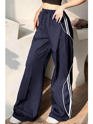 Harmony Factory Lacivert Spor Beyaz Şeritli Eşofman Altı