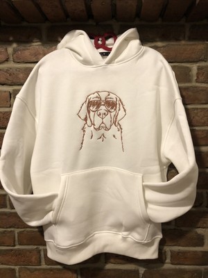 Harmony Factory Beyaz Golden Oversize Kapüşonlu Unisex Hoodie Sweatshirt