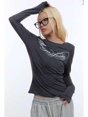 Harmony Factory Füme Aways Lucky Y2K Uzun Kollu Crop