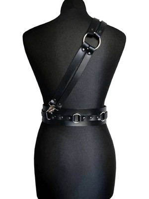 Çamaşır Kenti Deri Omuzdan Bağlamalı Bel Kemer  Harness  - CMSR915