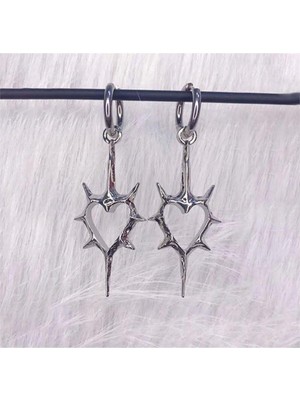 Harmony Factory Gothic Thorny Heart Silver Küpe