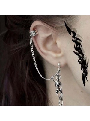 Harmony Factory Skeleton Zincirli Tekli Küpe