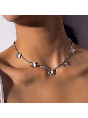 Harmony Factory Butterfly Kolaj Zincirli Kolye