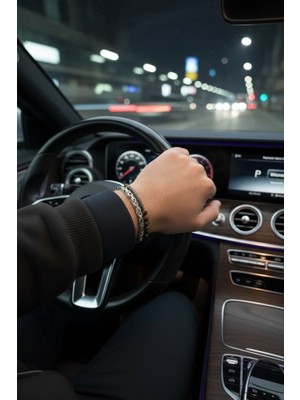 Derokas Lüx Çelik ve Doğaltaş Erkek Bileklik Hediyelik Şık Zarif